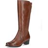 CAPRICE Stivali da donna con tacco a blocco gambale elasticizzato, Marrone (Cognac Comb), 37 EU