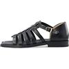 CA'SHOTT A/S Casmary-Sandalo con Tacco Chiuso, in Pelle vegetale, Piatti Donna, Nero, 38 EU