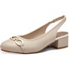 Jana Décolleté Slingback da Donna con Tacco a Blocco Vegan, Beige (Taupe/Beige), 40 EU