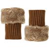 PEUTIER Scaldamuscoli Pelosi, 18cm Corti Scaldamuscoli Pelosi Copristivali in Pelliccia Lavorati a Maglia Copristivali Calzini Inverno Scaldamuscoli in Peluche per Donne Ragazze