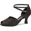 Diamant Donne Scarpe da Ballo 027-060-040 - Nubuk Nero - 6,5 cm Latino - Misura: UK 7