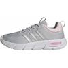 adidas Donna Cloudfoam Flex Elastic Laces Shoes, lgh Solid Grey/Matte Silver/Clear Pink, 44 EU