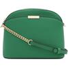 FashionPuzzle Saffiano Small Dome Crossbody Bag with Chain Strap, Kelly Verde, taglia unica