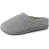 Dearfoams Zoccolo in Maglia a Coste con Pizzo, Pantofole Donna, Grigio Erica Chiaro. X-Larga, X-Large EU