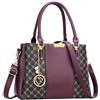 KKXIU 3 scomparti con cerniera borse e borse da donna con manico superiore borsa a tracolla borse da donna, C-wine Motivo floreale, Medium