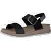 MARCO TOZZI Sandali Donna Bassi in Pelle con Chiusura a Strappo, Nero (Schwarz), 41 EU