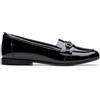 Clarks FinjaLoafer Y. Childrens Black Pat, 4.5