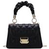 MaberLondon Elegante borsa a tracolla piccola con design a reticolo di diamanti coreani, nero, Small