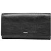 Fossil Portafoglio da donna Logan, Clutch con patta in pelle/poliuretano nero 19,4 cm L x 2,5 cm L x 10,2 cm H SL7833001