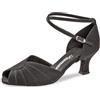 Diamant Donne Scarpe da Ballo 027-064-040 - Nubuk Nero - 5 cm Latino - Misura: UK 5