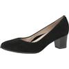 Caprice Décolleté da Donna in Pelle con Tacco a Blocco, Nero (Black Suede), 40,5 EU