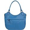 Hexagona SAUVAGE- Paris-Borsa a spalla con 2 manici-da Donna-Azzurro-in morbida pelle di vitello grasso-Borsa a spalla-Borsa a mano da donna-Borsa a tracolla- SAUVAGE,Azur,L:39 h:31 P:11,5 cm