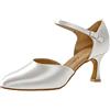 Diamant - Scarpe da Ballo/Sposa da Donna 051-085-092 - Bianco Satinato - 6,5 cm - Made in Germany, Bianco, 44 EU