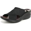 LifeStride BZees Sandali da donna con zeppa Desire, Tessuto elasticizzato nero, 38 EU