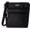 Baggallini Borsa da donna Essential Crossbody Bag Built-in RFID Card Holder-Cross Body Purse with Quick-Access Phone Pocket, Nero