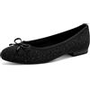 MARCO TOZZI Donna Ballerine Morbido Feel Me Plantare Morbida Fodera Interna Vegano Moderno, Nero (Black), 38 EU