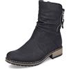 Rieker Donna Stivaletti Z6892, Signora Bottini,Boots,Stivale,Mezzo Stivale,Scarpa di Transizione,Scarpa Invernale,Foderato,Nero (Schwarz / 00),42 EU / 8 UK