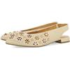 GIOSEPPO Ballerine Scarpe A Punta in Pelle Color Cuoio con Dettaglio di Borchie per Donna DAKOVO