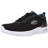 Skechers 149756 Bkmt, Sneaker Donna, Schwarzes Netz Mit Mehreren Ziernähten, 35 EU
