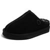 Fireside by Dearfoams Grafton Shearling - Zoccoli da uomo per interni ed esterni, nero, 43 EU