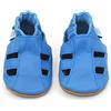 Dotty Fish Sandali in Pelle Barefoot, Suola Morbida - Blu 0-6 mesi