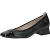 CAPRICE Donna Décolleté in Pelle Tacco Basso, Nero (Black Comb), 37 EU