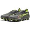 Puma Ultra 5 Match MG - Scarpe da Calcio Unisex, Matte Aged Silver-Yellow Alert-Puma Aged Silver,