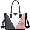 Miss Lulu Borsa Tote Donna Grande, Borse firmate PU Pelle Tracolla a Forma di V, Ampia e Pratica per Viaggio, Università e Lavoro Nero