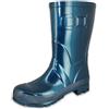 Beck Stivali da donna in gomma lucida, blu metallizzato, 38 EU