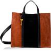 Fossil Borsa da donna Carmen, Shopper in pelle scamosciata/scamosciata, ecopelle, finiture in poliuretano marrone/nero 30,81 cm L x 12,07 cm L x 26,37 cm H ZB1362199