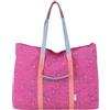 Fritzi aus Preussen Fritzi My Shopper Leo borsa shopper donna nylon stampa leopardata vegana ultraleggera borsa a spalla capiente con cerniera festival città shopping 31 x 42,5 x 22,5 cm - Rosa, Verde, Viola, Beige