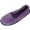 Dearfoams Memory Foam Washable Indoor Rebecca Closed Back with Wide Widths Slippers, Mocassino Donna, Velluto Viola, Medium