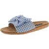 de fonseca Pantofola Donna Aperta in Tela di Cotone Vichy con Fiocco, Sottopiede in Cotone, Suola in EVA