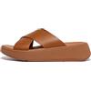 Fitflop Sandali da donna con zeppa incrociata in pelle F-mode, Marrone chiaro, 43 EU