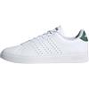 adidas Uomo Advantage 2.0 Shoes, Cloud White/Core Black/Green, 36 EU