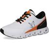 CAPRICE Sneaker da Donna Basse Sportive vegane, Bianco (White/Orange), 37 EU