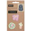 Lässig BOLD Textile Woven Sticker adesivi tessili autoadesivi accessori da viaggio-adesivi per bagagli per bambini per scuola (3 pezzi)/BOLD Match Textile Sticker Joy purple
