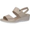 CAPRICE Sandali da Donna in Pelle con Tacco a Zeppa, Beige (Pearl Nappa), 39 EU