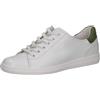 CAPRICE Sneaker da Donna Bassi in Pelle a Taglio Basso, Bianco (White/Green), 38 EU