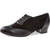 Diamant Scarpe da Ballo da Donna 063-029-070 - Pelle/Suede Nero - Tacco a Blocco di 2,8 cm - Suola di Cuoio Grezzo - Made in Germany