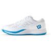 Wilson Scarpe da Tennis Rush PRO Ace da Uomo, Calzata Sicura e Supporto Dinamico, con Maggiore Stabilità e Trazione Superiore, Colore: Bianco/Blu Atomico, Taglia: 7.5