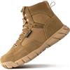 FREE SOLDIER Stivali da Uomo Ultraleggeri Stivali da Lavoro Tattici Militari 6 inch High-Tops Stivali da Neve Traspiranti Traspiranti per Camminare a Piedi (Marrone 39 EU)