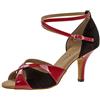 Diamant141-058-400 - Zapatillas de Baila Moderno y Jazz Mujer, Mehrfarbig (Negro/Rojo), 44