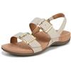 Vionic Sandali bassi Reese Donna, Tessuto sintetico beige farina d'avena, 3.5 UK Wide