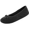 Isotoner Gemma Pantofole ballerina in microspugna diamantata da donna, suola in pelle scamosciata con memory foam, comode e lavabili in lavatrice, 6.5-7.5
