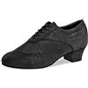 Diamant Donne Scarpe da Allenamento 183-034-550-A - Scamociato Nero Scintillio - 3,7 cm Cuban - Special Edition - Made in Germany