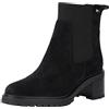 Tommy Hilfiger Donna Stivaletti Chelsea Flag Mid Heel Suede in Pelle Scamosciata, Nero (Black), 36