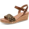 MARCO TOZZI Sandalo da donna plantare Feel Me morbido Pelle fodera interna morbida Alla moda, marrone (LEO BROWN CB.), 36 EU