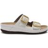 Scholl Aberdeen, Sandali donna a due strappi con fibbia regolabile, Soletta con Tecnologia Memory Cushion - Bianco - 37 EU