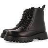 GIOSEPPO Stivaletto stringato nero tipo biker con suola track da donna hesseng